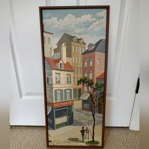 Vintage Paint By Number Framed Paris Street Scene Painter